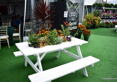 Table at Pacific Plug and Liner nicely decorated.